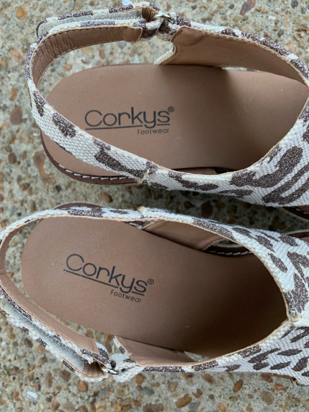 Freddie Metallic Leopard Wedge Sandal by Corkys - Picture 2 of 8